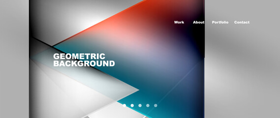 A geometric background featuring red, white, and blue triangles on a gray background. Perfect for gadget publications or electronic device displays