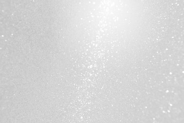 Abstract blurred silver glitter background, blank shiny glitter background, selective focus