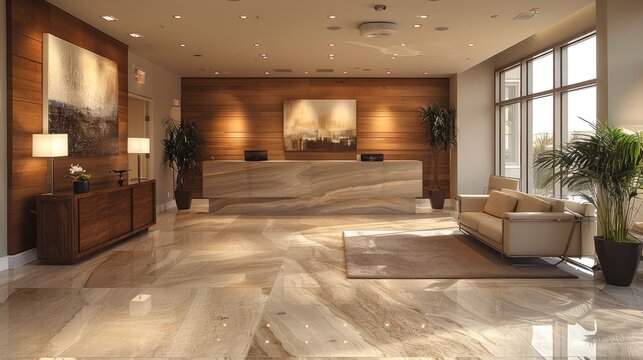 modern reception area lobby area interior designillustration image
