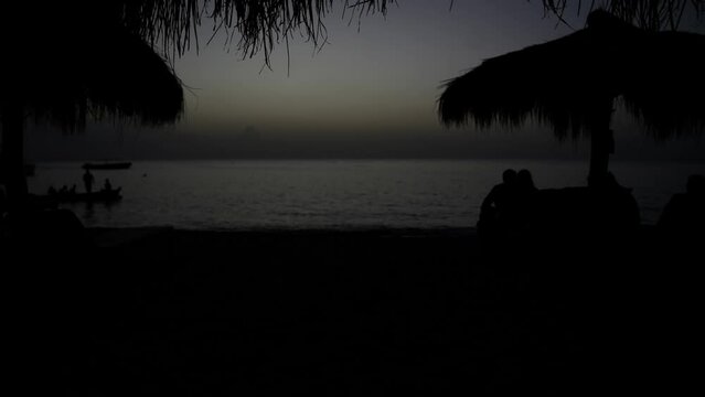 Timelapse of sunset at Anse Chastanet beach on Saint Lucia.