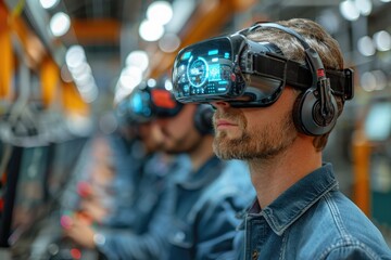 Macro of a team using virtual reality for project visualization, highlighting innovative approaches to collaboration