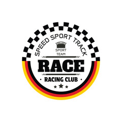 White Germany racing emblem