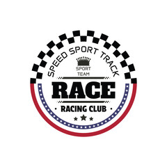 White USA racing emblem