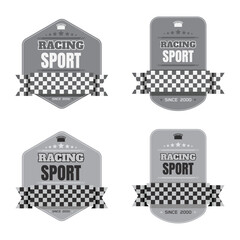 Sport racing labels black and white