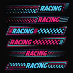 Racing pink and blue decals