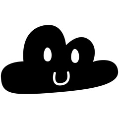 Smile Cloud Glyph Icon