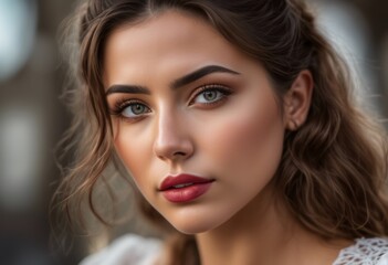 Fototapeta premium A Portrait Of Breathtakingly Gorgeous, Exotic, Beautiful Woman. 