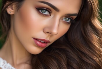 Fototapeta premium A Portrait Of Breathtakingly Gorgeous, Exotic, Beautiful Woman. 