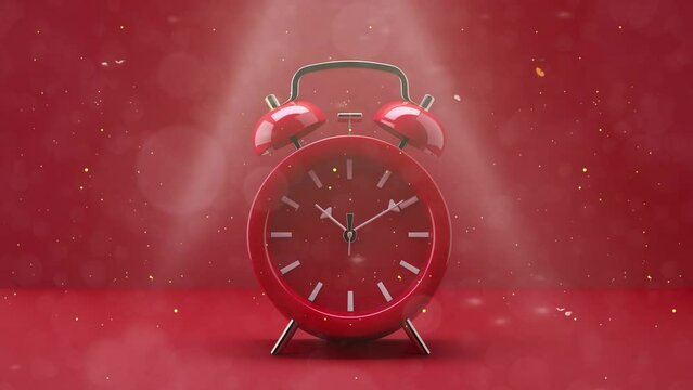 red alarm clock with clipping path. seamless looping overlay 4k virtual video animation background