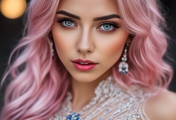 Fototapeta premium A Portrait Of Breathtakingly Gorgeous, Exotic, Beautiful Woman. 