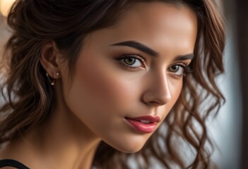 Fototapeta premium A Portrait Of Breathtakingly Gorgeous, Exotic, Beautiful Woman. 