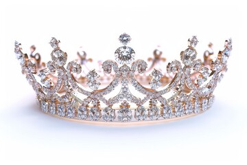 Diamond crown on white background