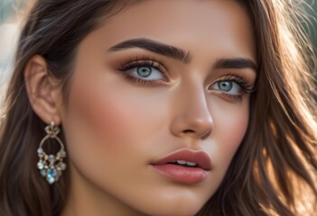 Fototapeta premium A Portrait Of Breathtakingly Gorgeous, Exotic, Beautiful Woman. 