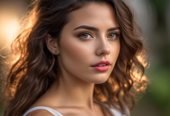 Naklejka premium A Portrait Of Breathtakingly Gorgeous, Exotic, Beautiful Woman. 