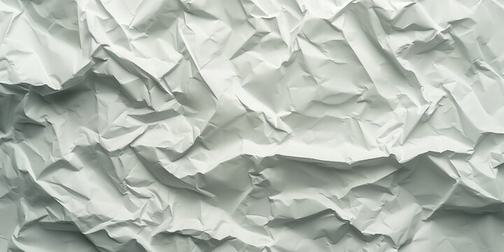 white wrinkled crumpled paper background texture pattern. crush paper craft flat lay backdrop with copy space