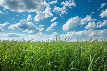 Grassy field under clear sky