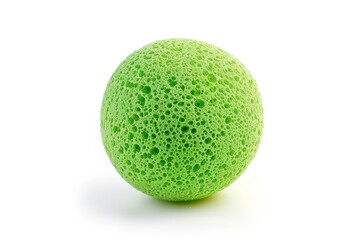 Green bath sponge isolated on white background