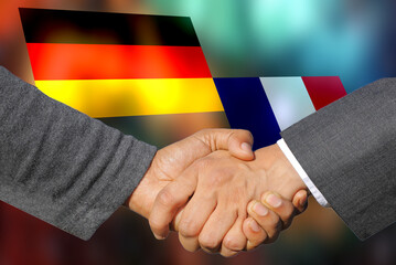 Ein Handschlag zwischen Deutschland und Frankreich - obrazy, fototapety, plakaty