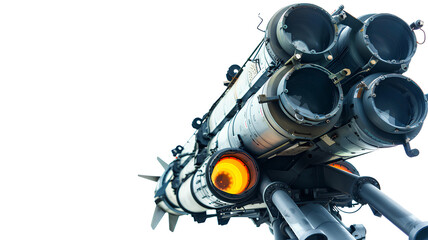Fototapeta premium Missile launcher isolated on a transparent background
