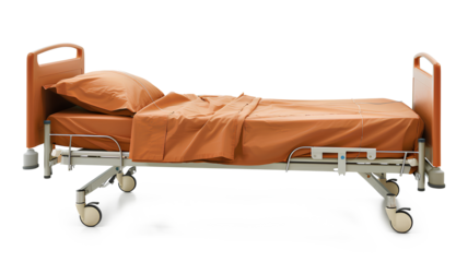 Hospital bed isolated on a transparent background