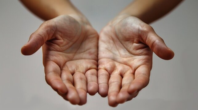 Closeup of a pair of open hands a sign of openness and freedom of expression. .