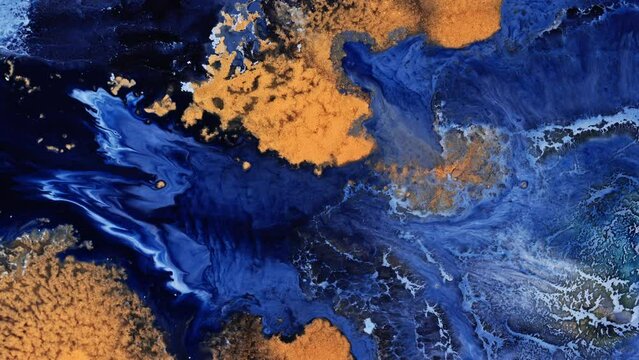 Blue and orange color background for mobile, in the style of fluid art, naturalistic ocean waves, aerial view, liquid acrylics, turquoise and beige, vibrant paints colors.