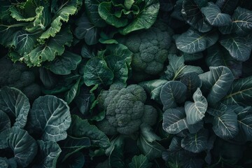 Green vegetables and dark leafy foods symbolize health in a fresh garden produce concept