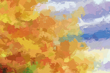 The beauty of oil paintings and various flowers, lotus leaves, and lotus ponds