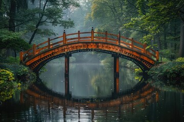 A bridge arching gracefully over a tranquil river, connecting paths less traveled