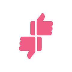 Like and Dislike hand thumb symbol icon. Flat design like and dislike silhouette vector design illustration. like and dislike basic element graphic resources - obrazy, fototapety, plakaty
