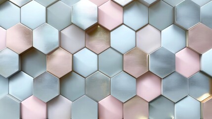 Naklejka premium abstract hexagon background with pink gray and golden b