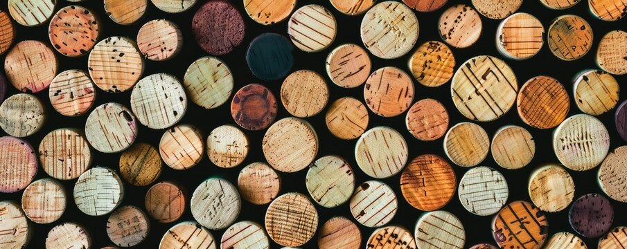 various wine corks in a multitude of colors, showcasing diversity and the joy of winemaking.
