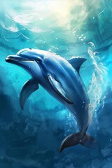 Obraz premium Dolphin Fantasy Illustration