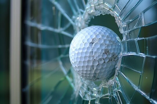Quick golf ball breaks window