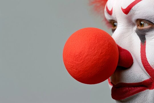 Red clown nose for photomontage