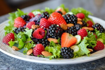 Salad with berries and nuts
