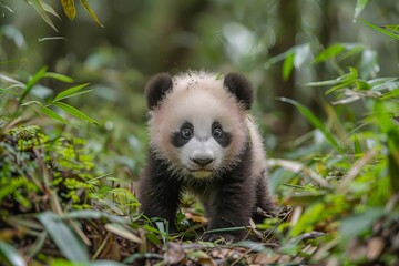 Baby Panda on A Wild