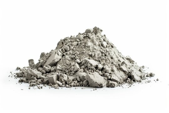 Stack of cement and mortar cray isolated on white background Building materials Grady cement powder isolated on white