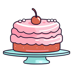 Vector depiction of a delightful cake icon, perfect for bakery logos or dessert menus.