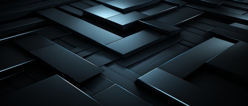 Minimalistic dark 3D parallelogram pattern, technology theme