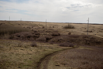 Arid Landscape: Dirt Road through Dry Terrain