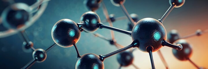 Molecule or atom Abstract structure for Science or medical background 3d illustration