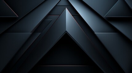 Sleek 3D dark pyramid pattern, simple and minimalist tech background