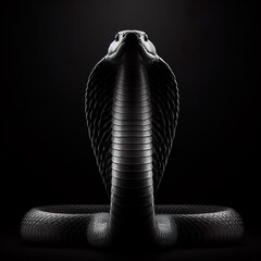 A big Big snake in front portrait, with the rim light black and white photography