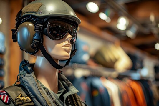 Mannequin in pilot uniform