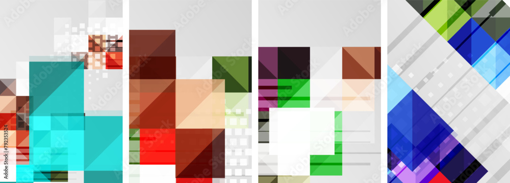 Aufkleber the product is a collage of three differently colored rectangles violet, magenta, and wood on a whit