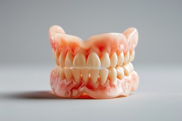 Obraz premium Modern dentists use new technology to improve dental care such as isolating plastic denture teeth for detailed examination