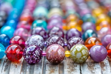 Fototapeta na wymiar Multicolored bead set for jewelry making