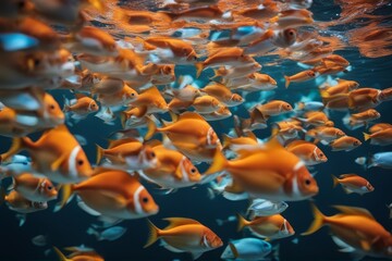 'colorful fishes sea fish under underwater coral reef aquarium tropical life water ocean aqualung...