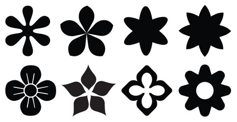 Fototapeta premium Flower icons set isolated on white background. Flower simple icon. Vector illustration